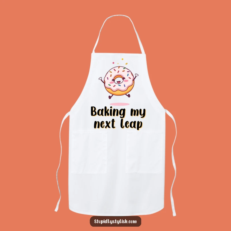 Funny Happy Donut Sprinkles Jumping Apron - Kitchen Funny Gift!