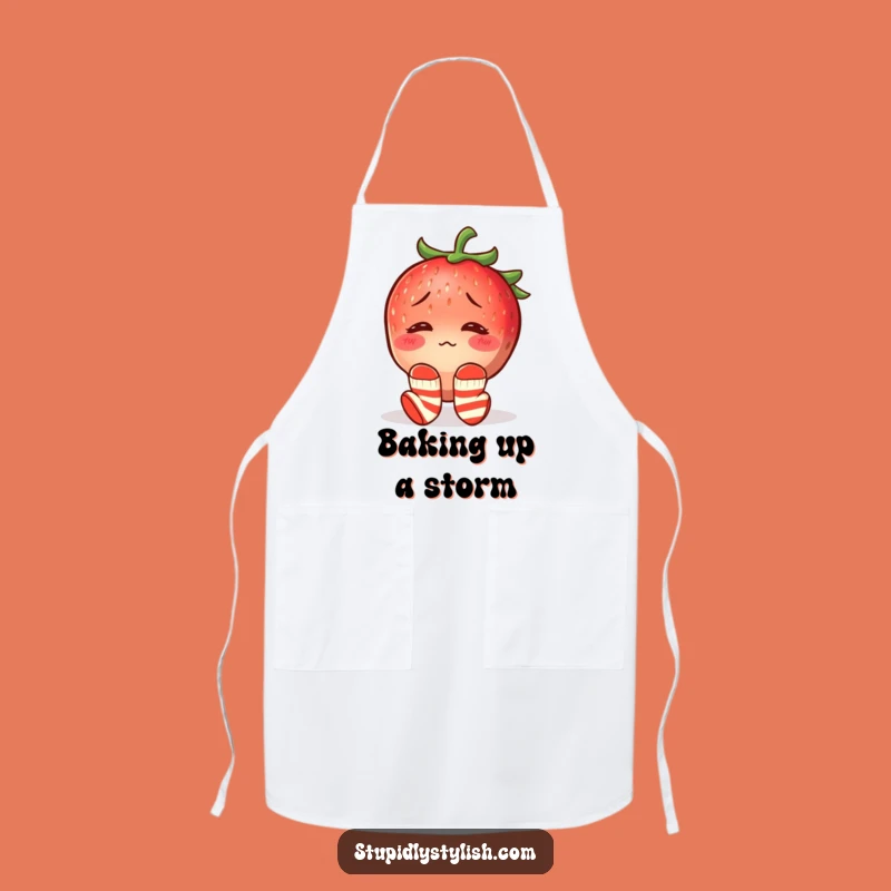 Funny Confused Strawberry Mismatched Socks Apron - Hilarious Kitchen Gift