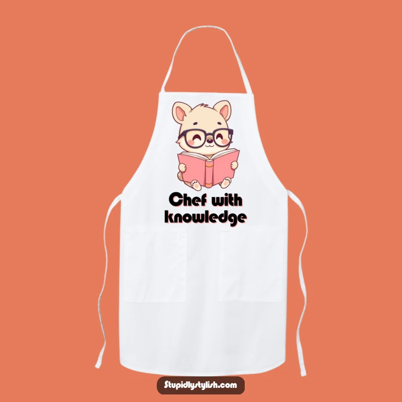 Funny Animal Reader Apron - Tiny Glasses Bookworm Kitchen Gift