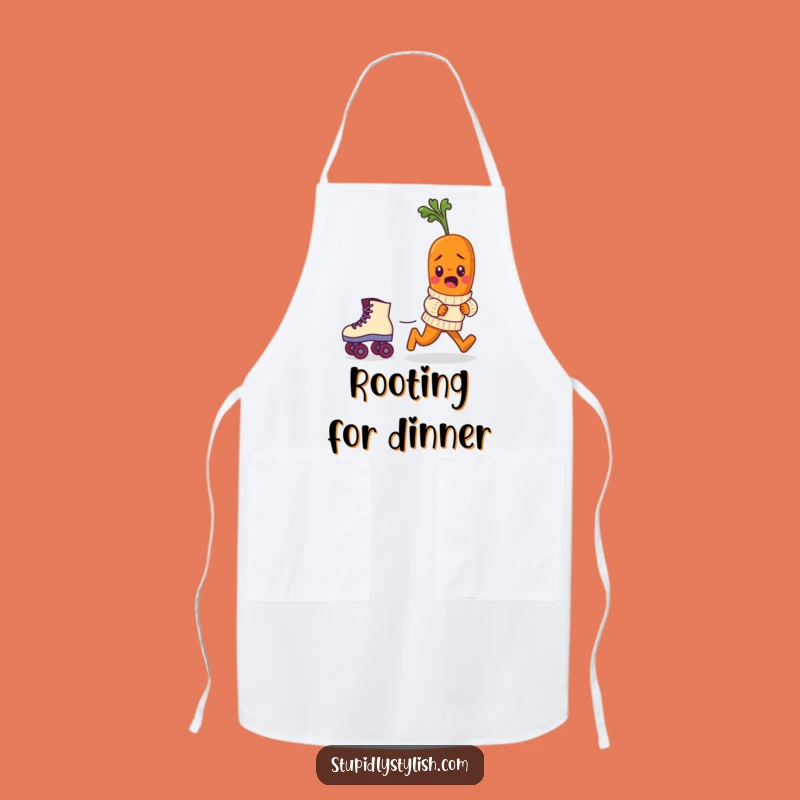 Funny Carrot Skate Apron: Chef's Bewildered Veggie Humor Gift