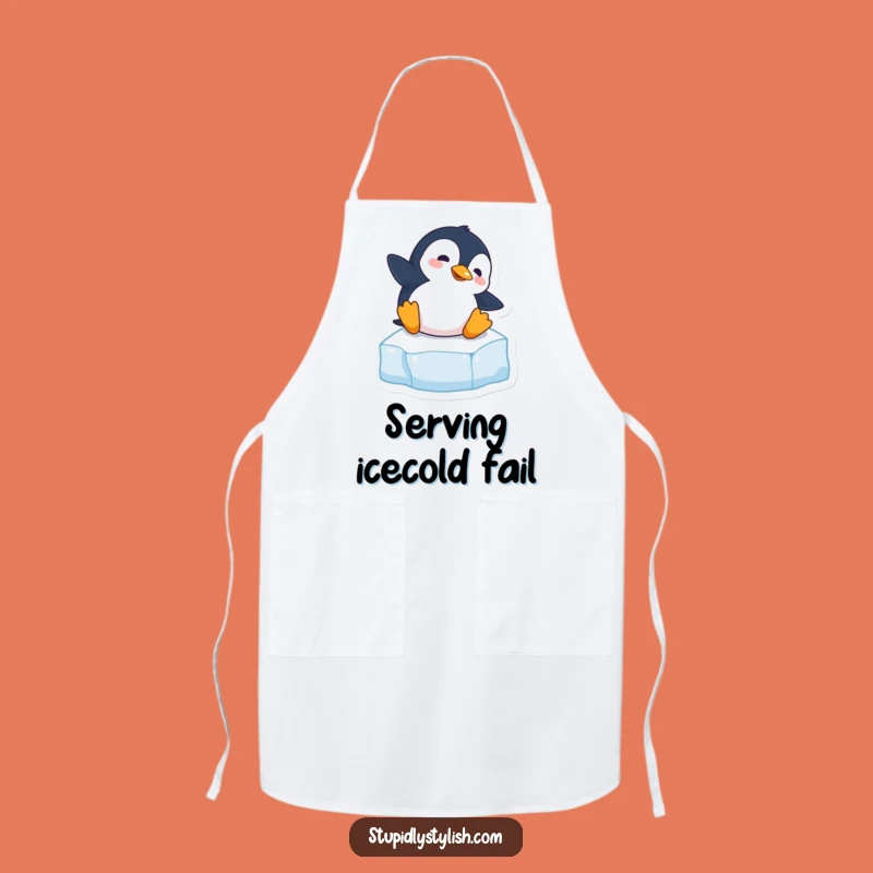 Funny Clumsy Penguin Slipping Apron - Hilarious Kitchen Gift for Cooks