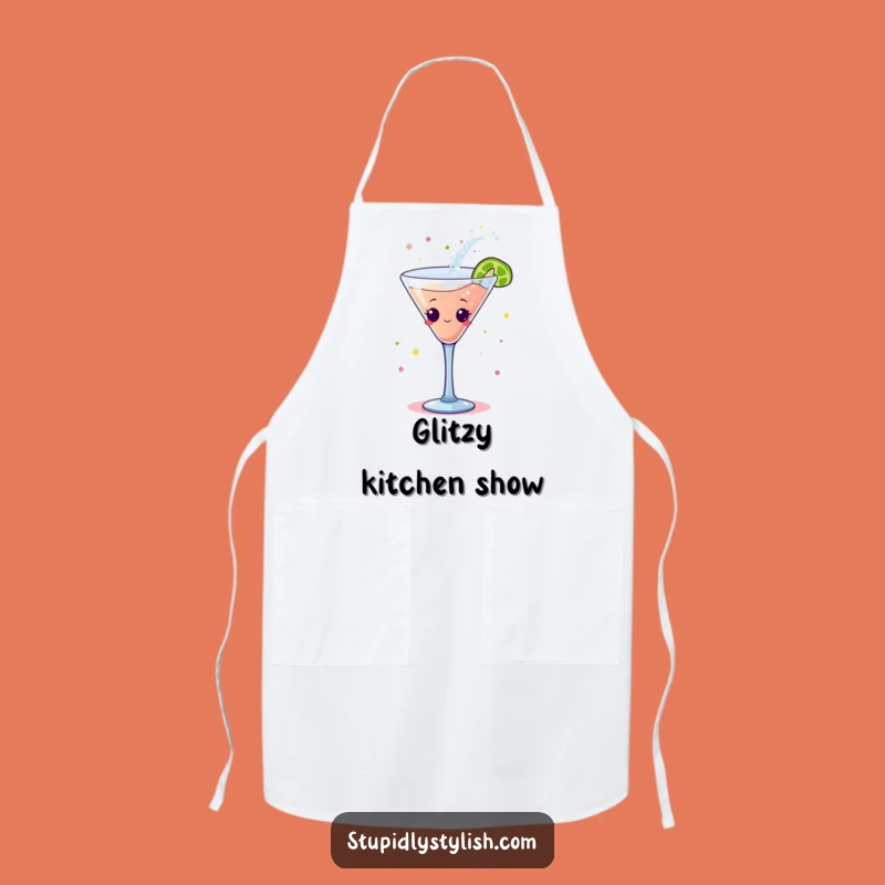 Funny Dancing Cocktail Apron: Glittery Fun for Kitchen, Hilarious Gift