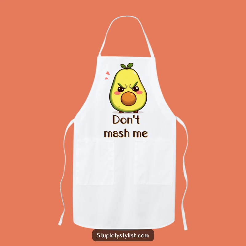 Funny Grumpy Avocado Apron: Silly Face for Kitchen, Hilarious Cooking Gift