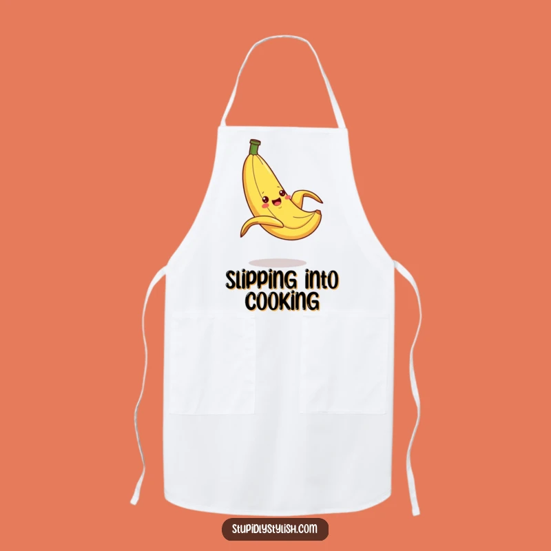 Funny Silly Banana Slipping Apron: Cook with Comical Flair and Humor