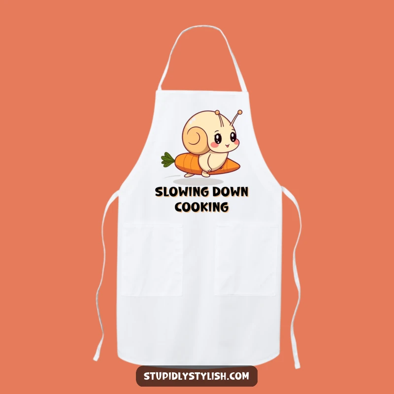 Funny Snail vs Carrot Apron - Determined Chef Bib Funny Gift