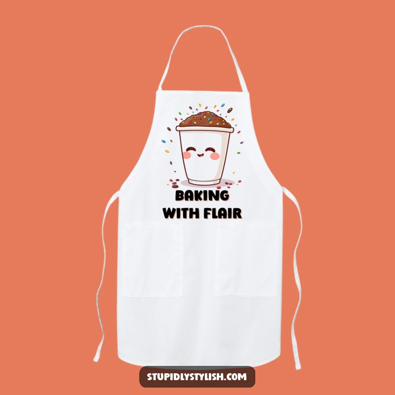 Funny Sprinkle Sneeze Apron: Chef's Cartoon Coffee Cup Humor Gift