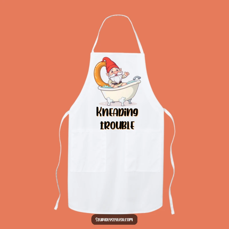 Funny Gnome Pretzel Chef Apron - Hilarious Bathtub Cooking Gear