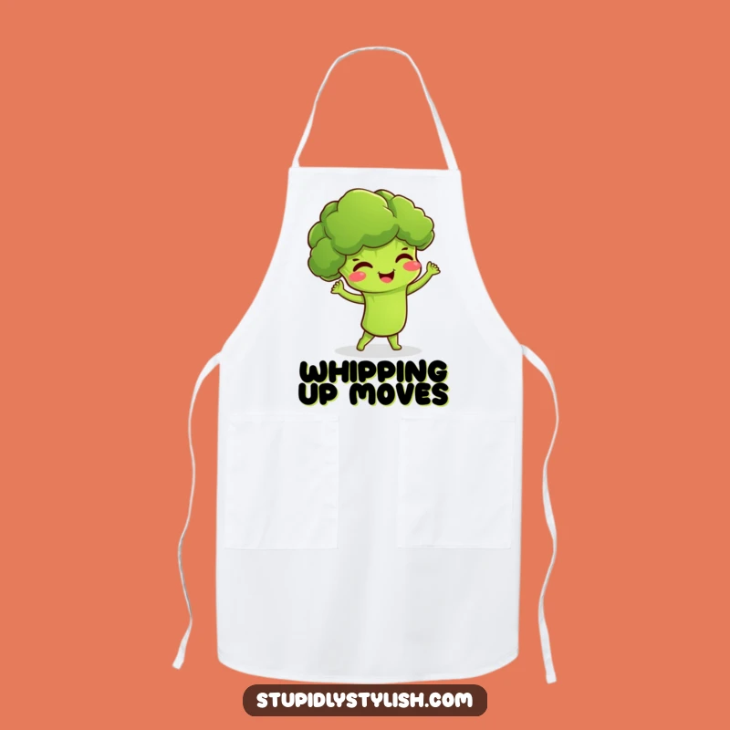Funny Broccoli Chef Apron A Giggling Dancing Vegetable Kitchen Accessory Funny Gift