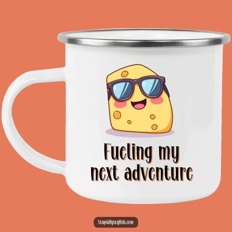 Funny Giggle Cheese Wedge Sunglasses Camping Mug - Outdoor Hilarious Gift