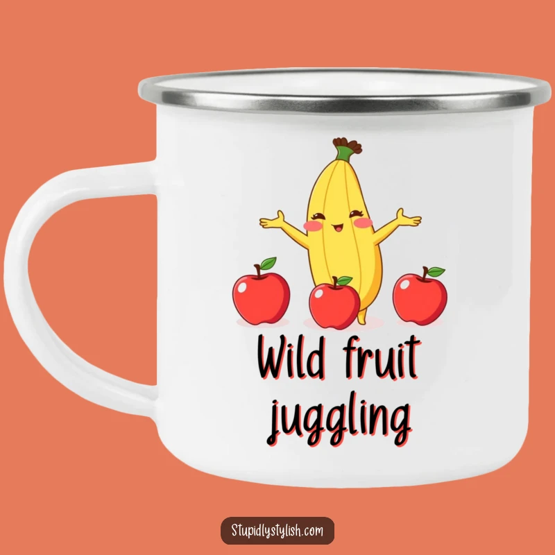 Funny Banana Juggling Camping Mug: Enjoy Your Drink with Fruity Humor