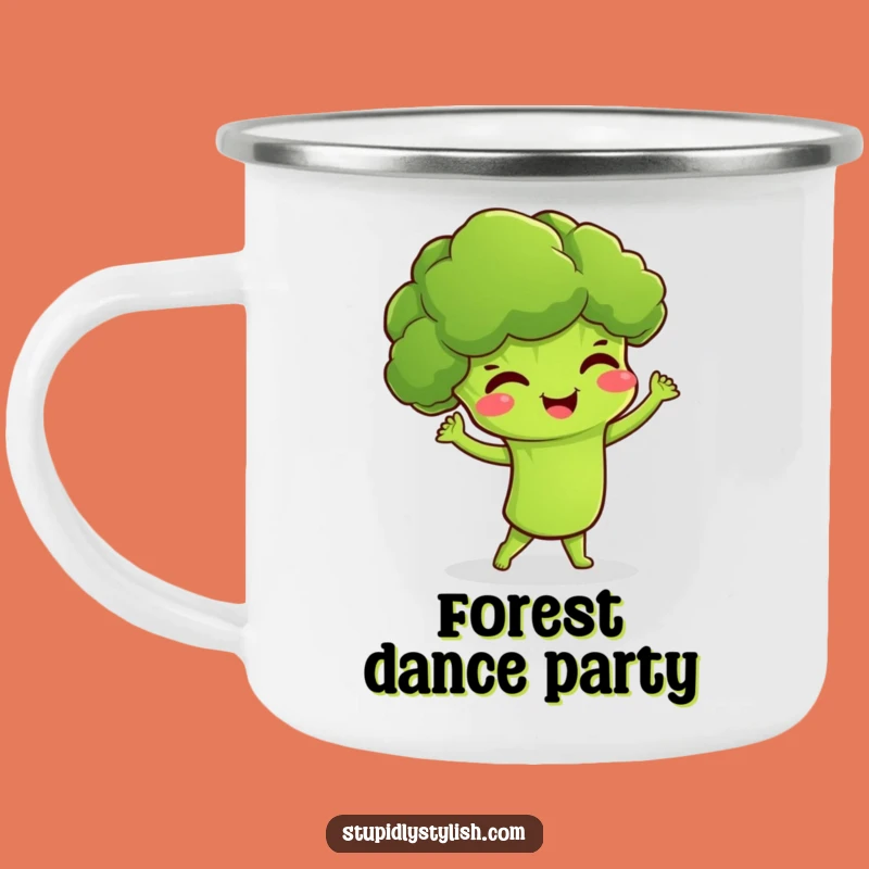 Funny Broccoli Dance Camping Mug A Durable Giggling Veggie Camp Cup Funny Gift