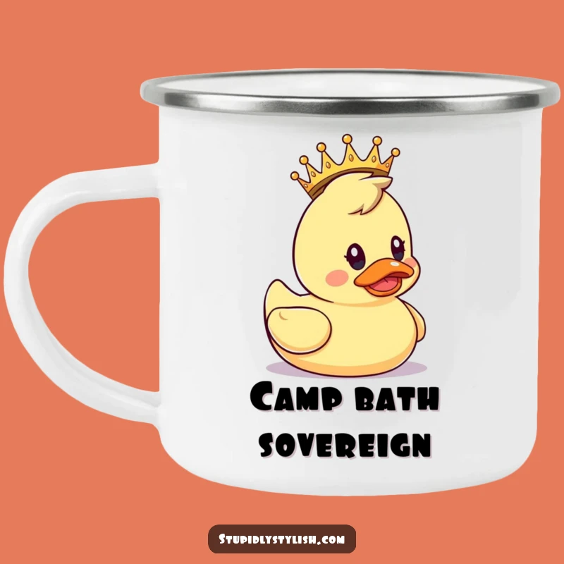 Funny Crowned Duck Camping Mug: Regal Adventures, A Perfect Funny Gift