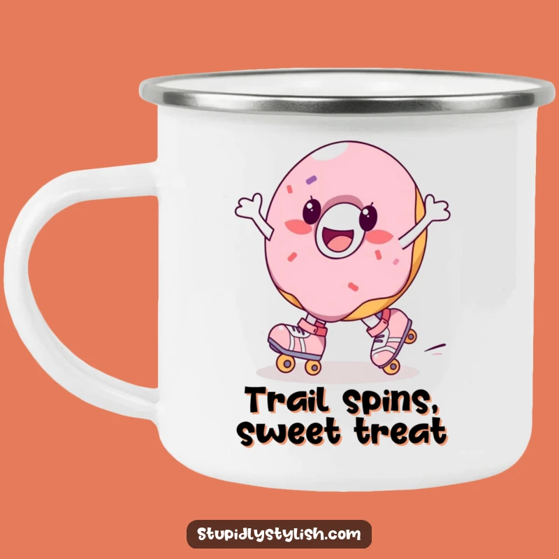 Funny Donut Roller Skate Camping Mug - Sweet Adventure Funny Gift