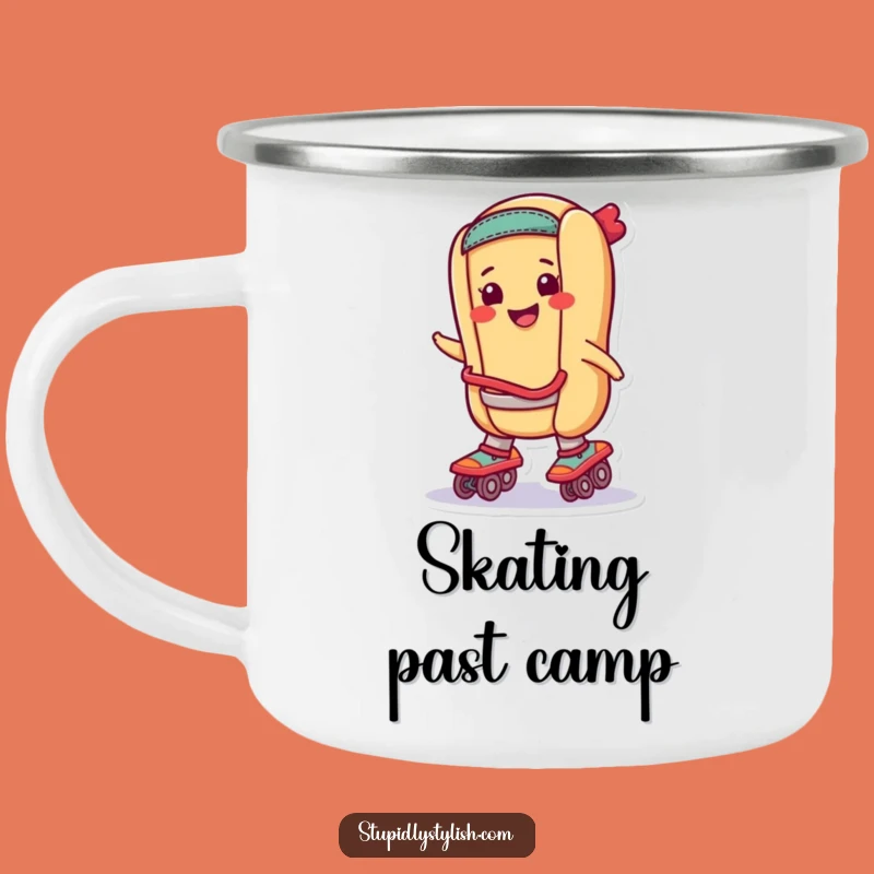 Funny Skating Hot Dog Camping Mug: Adventure on Wheels, A Perfect Funny Gift