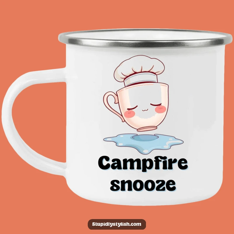 Funny Sleepy Teacup Camp Mug - Hilarious Outdoor Kitchen Companion