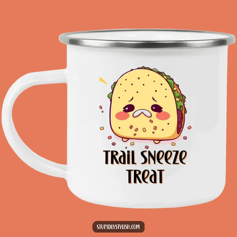 Funny Sneezing Taco Camping Mug: Spice Up Your Outdoor Meals