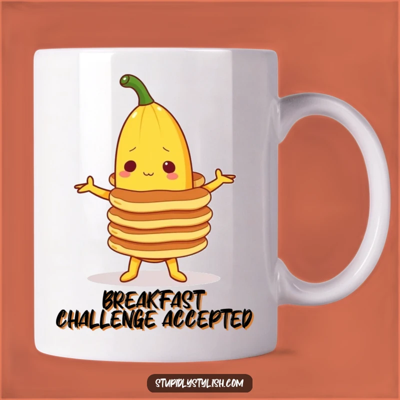 Funny Banana Pancake Balance Mug - Hilarious Breakfast Gift for Foodies