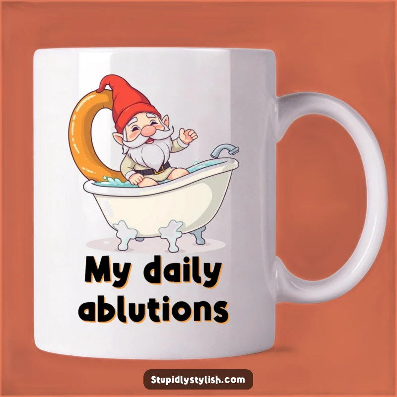 Funny Confused Gnome Pretzel Surf Mug - Hilarious Bathtub Adventure Gift