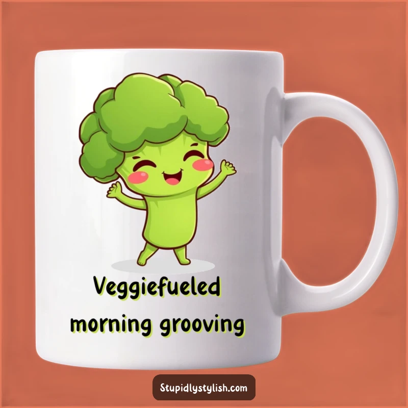 Funny Giggling Broccoli Mug A Dancing Vegetable Hilarious Coffee Cup Funny Gift