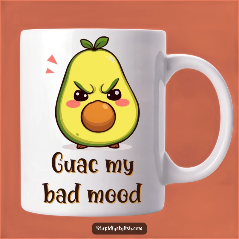 Funny Grumpy Avocado Mug: Silly Faces for a Hilarious Coffee Gift