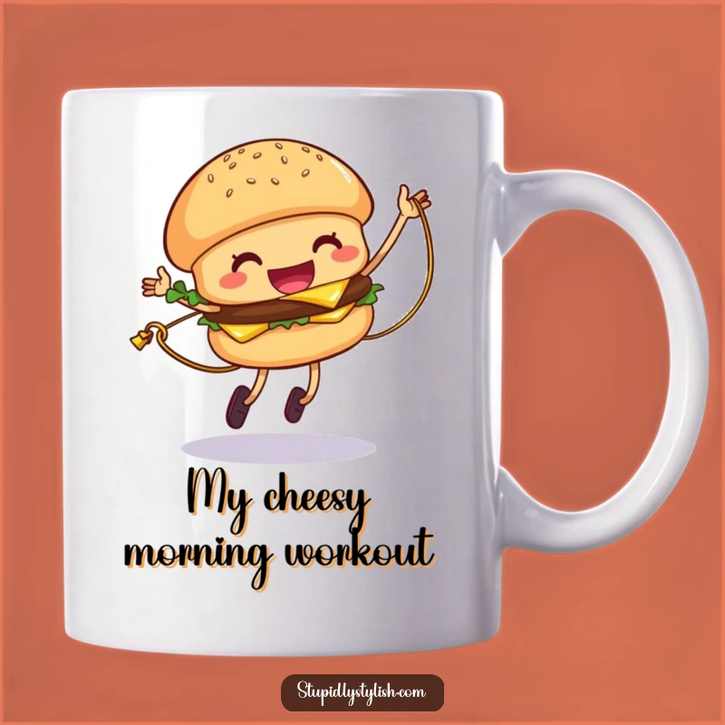 Funny Hamburger Jump Rope Mug: Giggling Cheese Fun, Perfect Foodie Gift