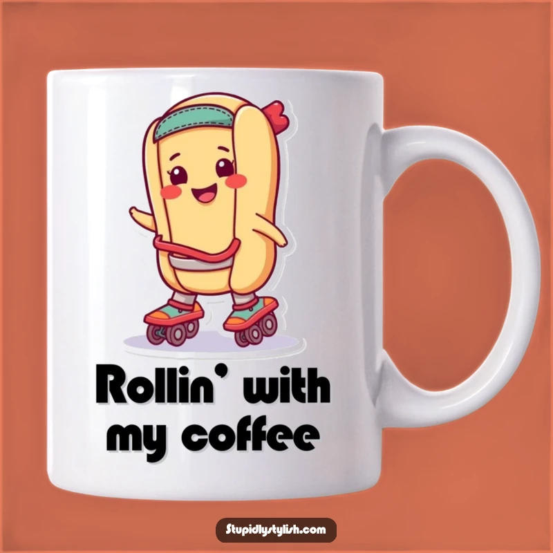 Funny Roller Skating Hot Dog Mug: Roll into Fun, Perfect Funny Gift for Skaters