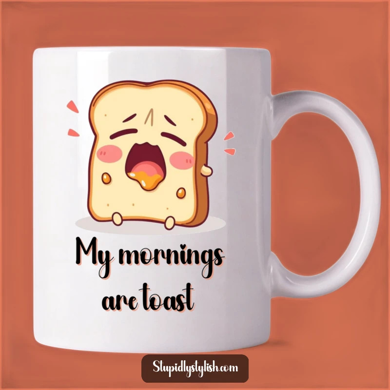 Funny Tired Toast Yawning Mug: Relatable Morning Humor for Coffee Lovers