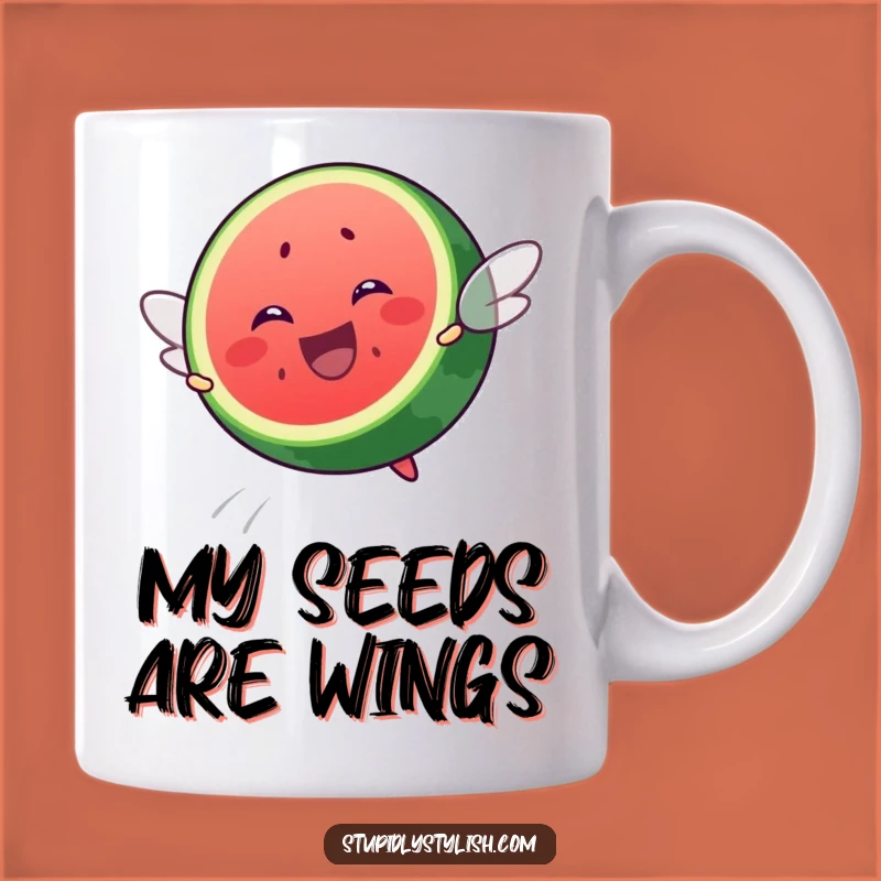Funny Flying Watermelon Slice Mug: A Hilarious Gift for Fruit Lovers