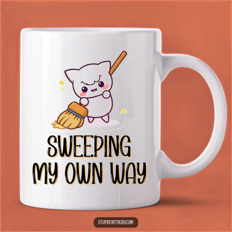 Funny Broom Mug - Mischievous Sweeping Object Funny Gift