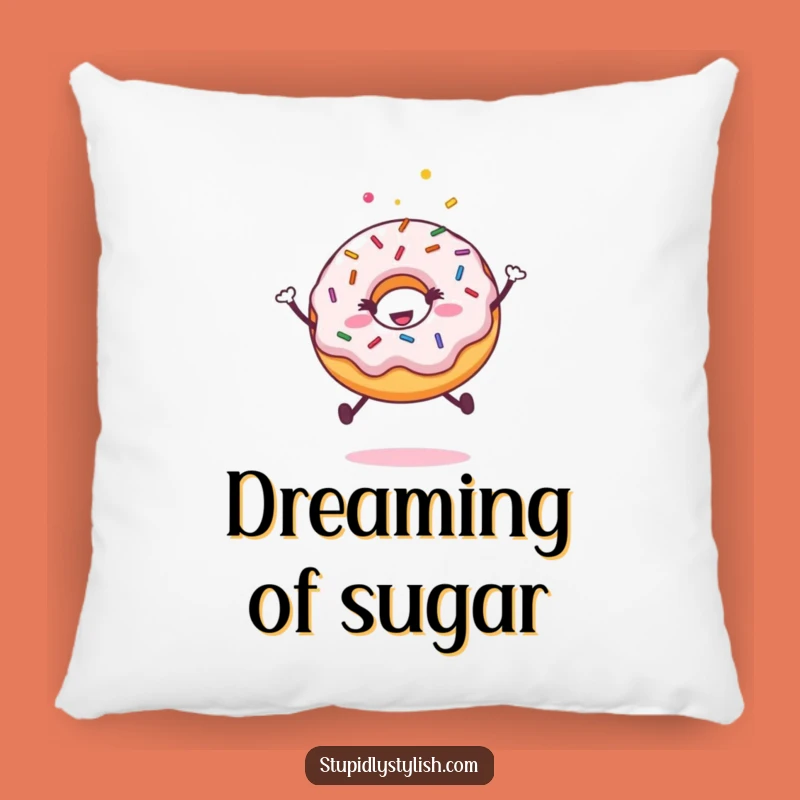 Funny Happy Donut Sprinkles Jumping Pillow - Comfy Funny Gift!