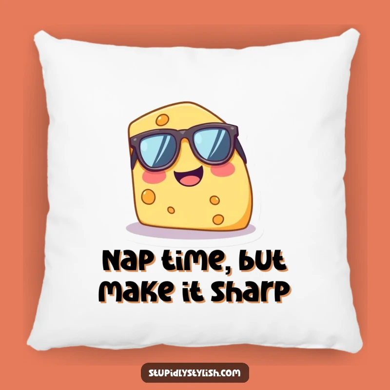 Funny Giggle Cheese Wedge Sunglasses Pillow - Cozy & Hilarious Home Decor Gift