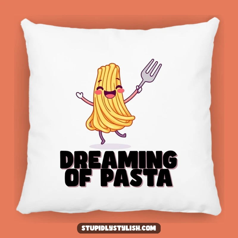 Funny Joyful Dancing Spaghetti Fork Pillow - Cozy & Hilarious Home Decor