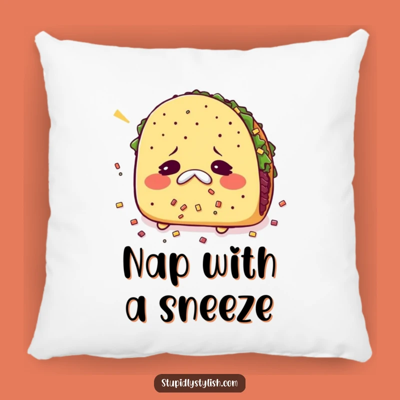 Funny Sneezing Taco Pillow: Cozy Up with Spicy Comfort