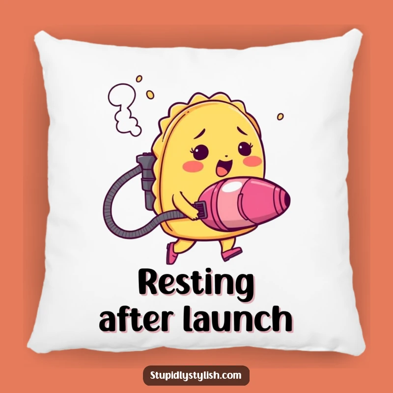 Funny Blushing Taco Pillow: Cozy Jetpack Mexican Food Throw Pillow Gift