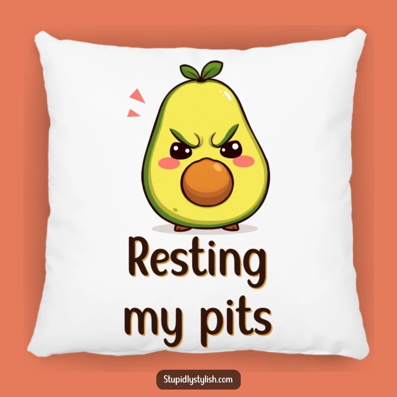 Funny Grumpy Avocado Pillow: Soft Silly Face for Couch, Hilarious Comfort