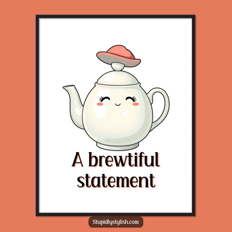 Funny Stylish Teapot Hat Digital Art - Instant Chic Decor