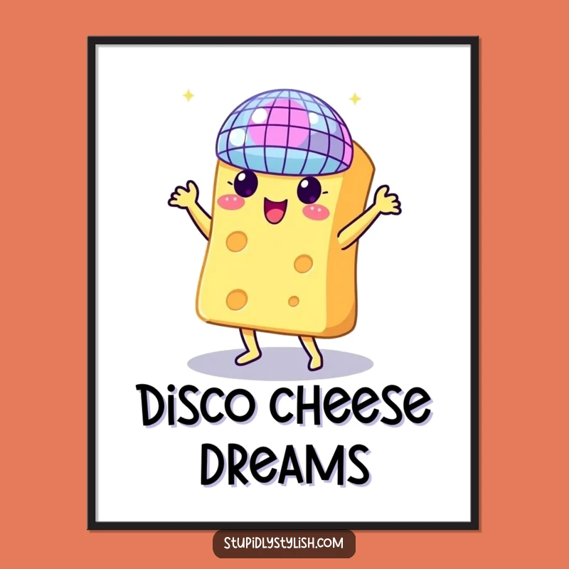 Funny Dancing Cheese Disco Digital Art: Instant Party Decor Download