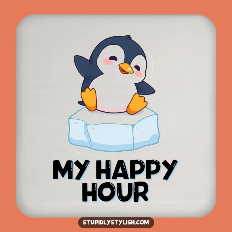 Funny Clumsy Penguin Slipping Coaster - Hilarious Table Protector Gift