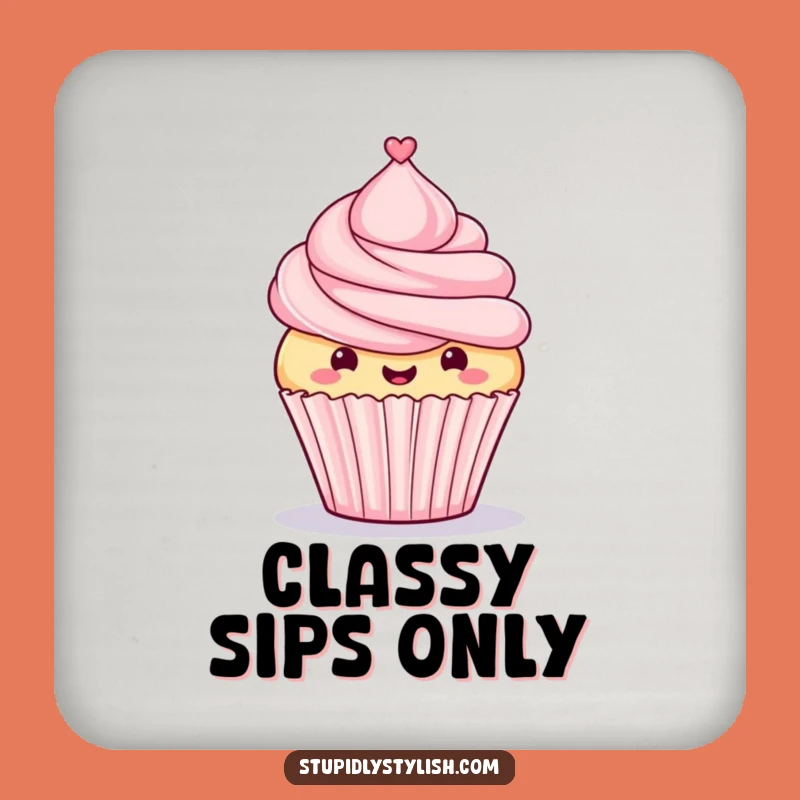 Funny Proud Cupcake Drink Coaster - Protect Surfaces with Dapper Charm