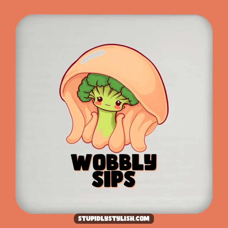 Funny Shy Broccoli Jelly Coaster - Protect Surfaces with Charm, Gift