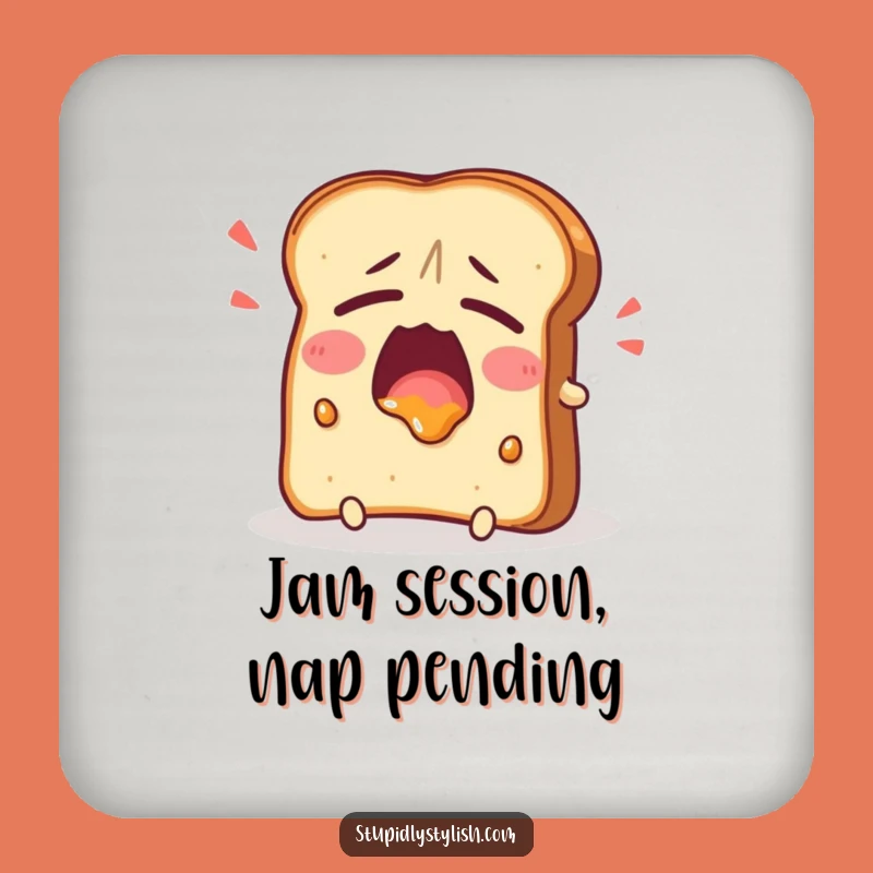 Funny Tired Toast Yawning Coaster Set: Protect Surfaces with Morning Relatability
