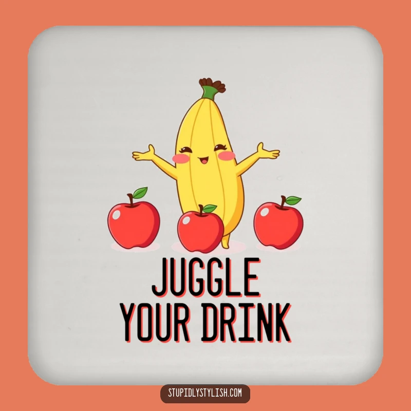 Funny Banana Juggling Coaster: Protect Surfaces with Fruity Fun