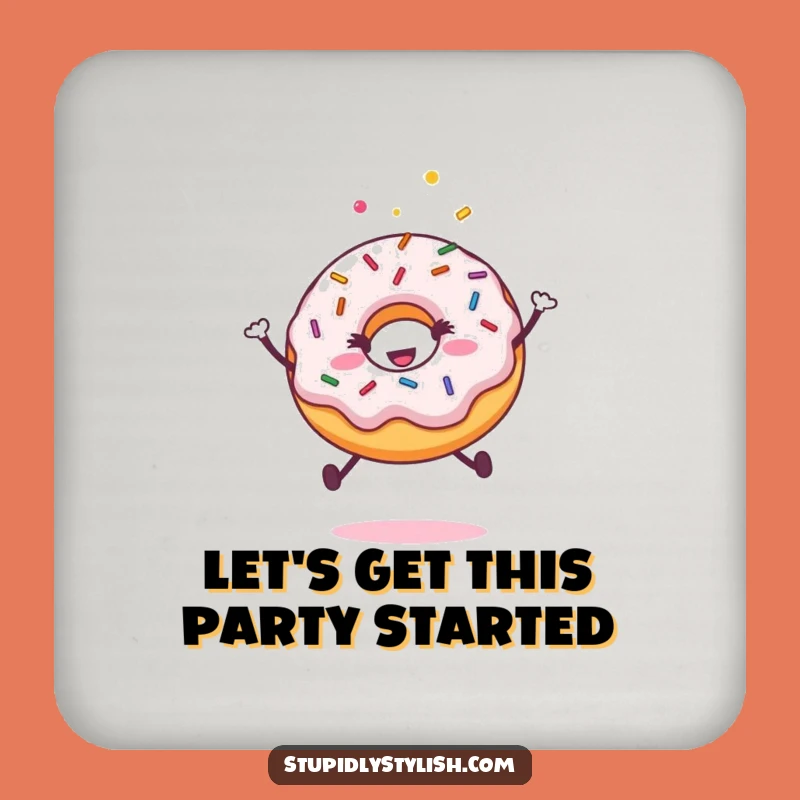 Funny Happy Donut Sprinkles Jumping Coaster - Protect Surfaces Funny Gift!