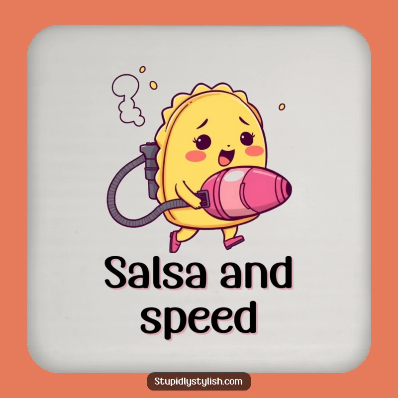 Funny Blushing Taco Coaster Set: Hilarious Jetpack Mexican Food Drink Coasters Gift