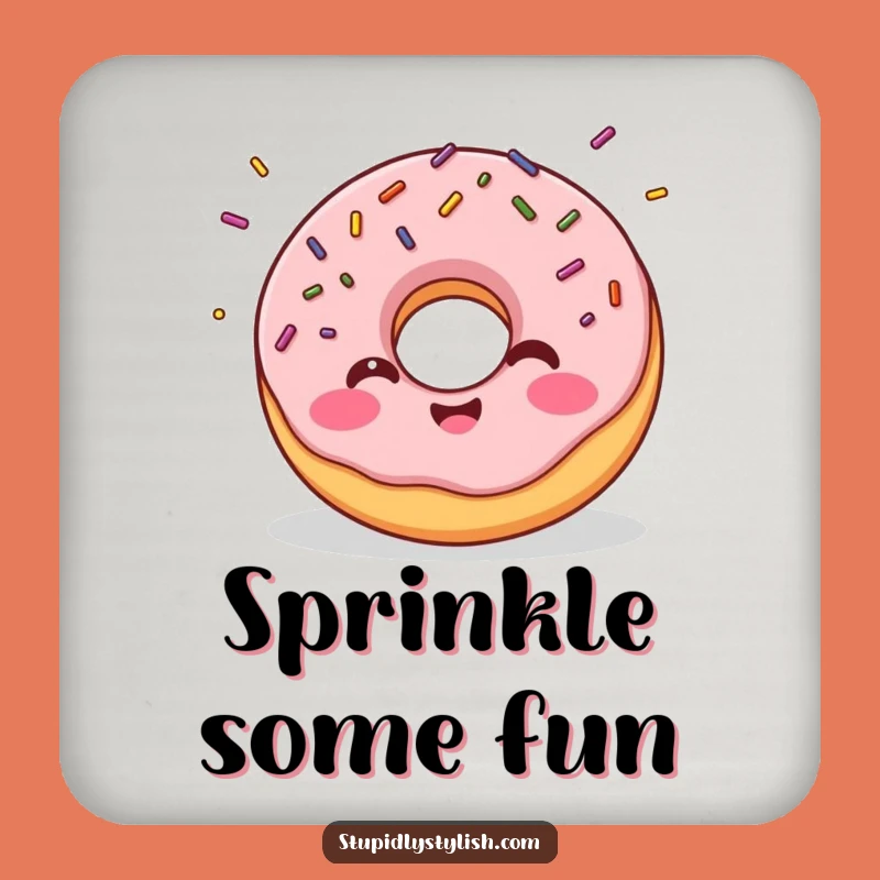 Funny Giggling Donut Drink Coaster - Protect Surfaces with Sweet Charm