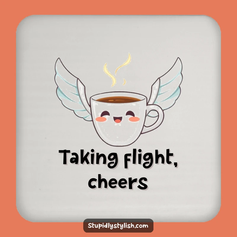 Funny Startled Coffee Cup Drink Coaster - Protect Surfaces with Morning Merriment