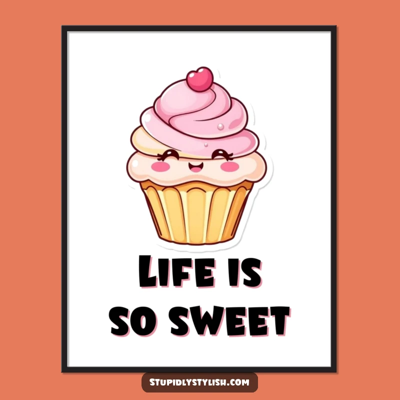 Funny Chic Cupcake Frosting Poster - Sweet & Whimsical Art