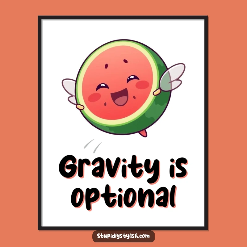 Funny Flying Watermelon Slice Poster: Brighten Your Space, A Hilarious Funny Gift