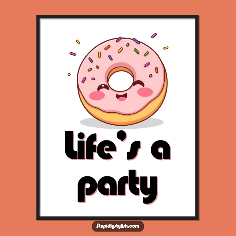 Funny Giggling Donut Poster - Sweet Wall Art for Kitchens & Bakeries
