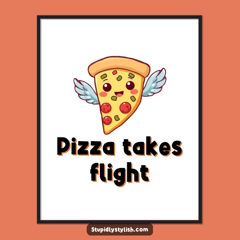 Funny Flying Pizza Poster: Delicious Wall Art, A Surprising Funny Gift for Decor